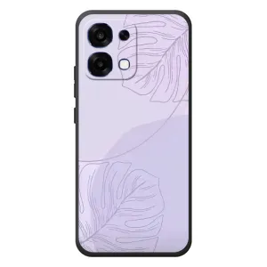 Чехол цветочный дизайн для OPPO A6 Pro (Монстера фиолетовая)