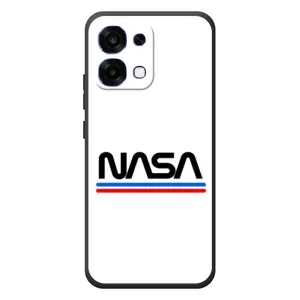 Силіконовый бампер з принтом "Наса" на OPPO A6 Pro (NASA на білому тлі)