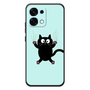 Силиконовый чехол с котиком для OPPO A6 Pro (Падающий кот)