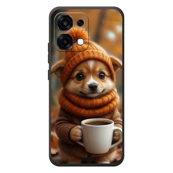 Чехол с рисунком «Собачка с кофе» для OPPO A6 Pro