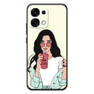 Силіконовый Чохол на OPPO A6 Pro з картинкой Модных девушек (З напоєм)