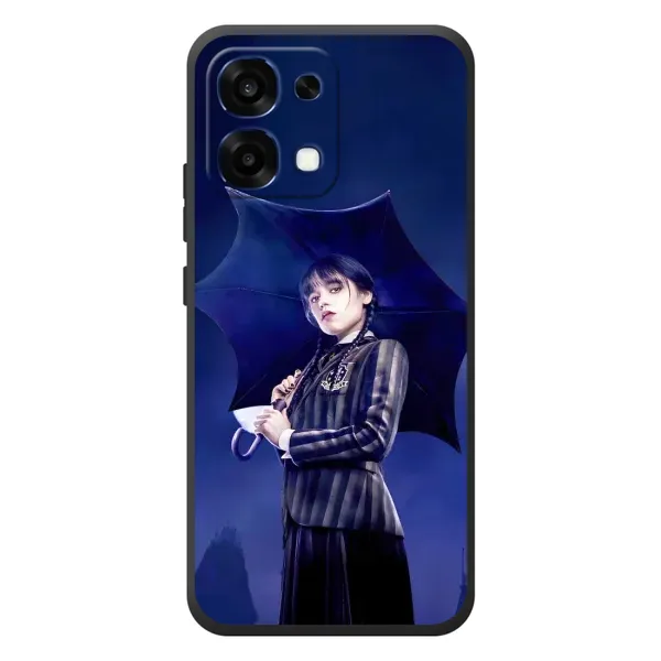 Чехол с рисунком «Уэнсдей с зонтом» для OPPO A6 Pro