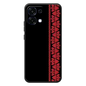 Силиконовый Чехол на OPPO A6 Pro с картинкой Вышиванки (Вышиванка на черном)