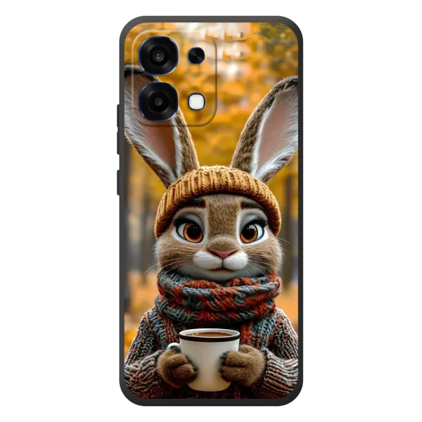 Чехол с рисунком «Зайчик с кофе» для OPPO A6 Pro