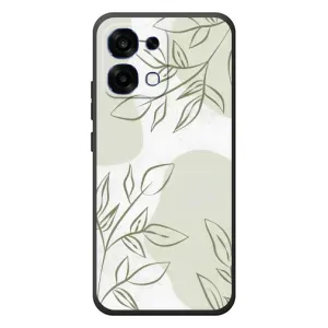 Чехол цветочный дизайн для OPPO A6 Pro (Зелёный дизайн)