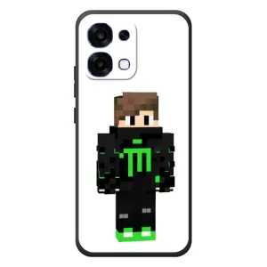 Чехлы для OPPO A6 Pro (Персонажи Майн Крафт) (Зеленый мальчик)
