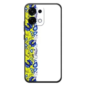 Силиконовый Чехол на OPPO A6 Pro с картинкой Вышиванки (Желто-синяя вышиванка)