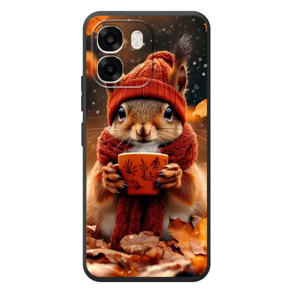 Чехол с рисунком «Белка с кофе» для OPPO A6 Чехол с рисунком «Белка с кофе» для OPPO A6