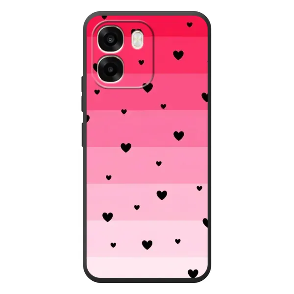 Чехол с рисунком «Чорные сердечки» для OPPO A6 Чехол с рисунком «Чорные сердечки» для OPPO A6