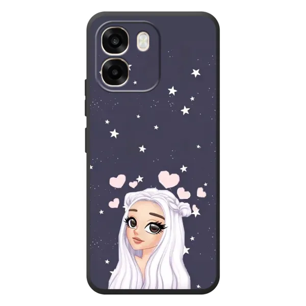 Чехол с рисунком «Девушка и сердечки» для OPPO A6