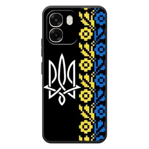 Силиконовый Чехол на OPPO A6 (Герб и вышыванка)