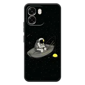 Силиконовый Чехол с принтом "Космонавты" на OPPO A6 (Космонавт на рыбалке)
