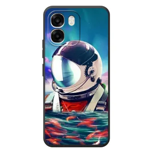 Силиконовый Чехол с принтом "Космонавты" на OPPO A6 (Космонавт в воде)