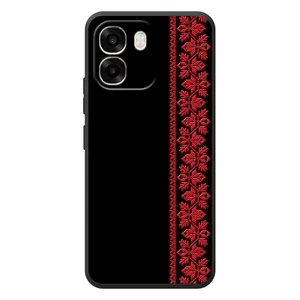 Силиконовый Чехол на OPPO A6 (Красная Вышиванка)