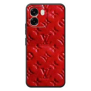 Текстурный Чехол Louis Vuitton для
ОППО А6
(Красный ЛВ)