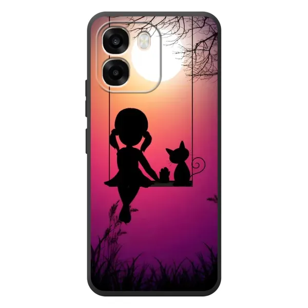 Чехол с рисунком «На качели» для OPPO A6