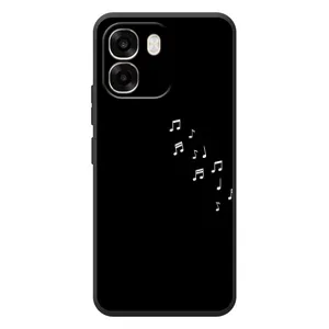 Чохол з картинками на чорному фоні для OPPO A6 (Ноти)