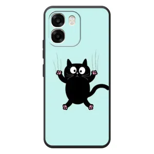 Силиконовый чехол с котиком для OPPO A6 (Падающий кот)