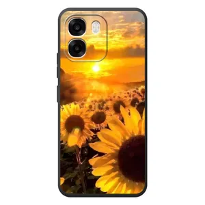 Чехол с Цветами для OPPO A6 (поле подсолнухов)