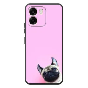 Бампер для OPPO A6 с картинкой "Песики" (Собака на розовом)