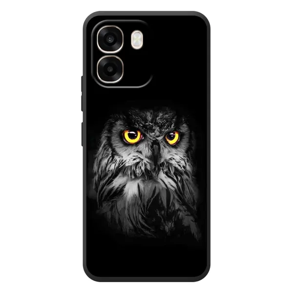 Чехол с рисунком «Сова на чёрном» для OPPO A6 Чехол с рисунком «Сова на чёрном» для OPPO A6