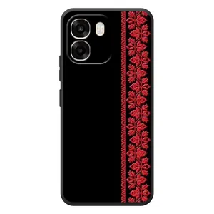 Силиконовый Чехол на OPPO A6 с картинкой Вышиванки (Вышиванка на черном)