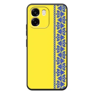 Силиконовый Чехол на OPPO A6 (Вышиванка на желтом)
