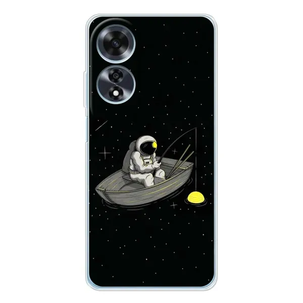 Чехол с рисунком «Космонавт на рыбалке» для OPPO A60 5G Чехол с рисунком «Космонавт на рыбалке» для OPPO A60 5G