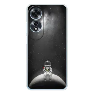Силиконовый Чехол с принтом "Космонавты" на OPPO A60 5G (Космонавт романтик)