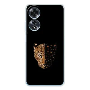 Чехол с леопардовым принтом на OPPO A60 5G (Леопард на черном)