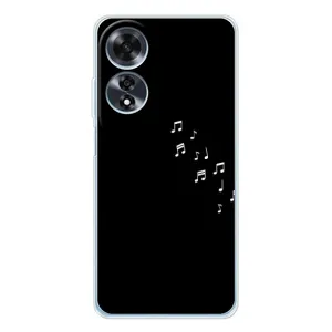 Чехол с картинками на черном фоне для OPPO A60 5G (Ноты)