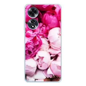 Силиконовый бампер с принтом (цветочки) на Оппо A60 5G (Пионы)
