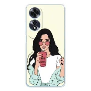 Силиконовый Чехол на OPPO A60 5G с картинкой Стильных Девушек (С напитком)