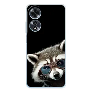 Силиконовый Чехол с Енотами на OPPO A60 5G (Стильный Енот)