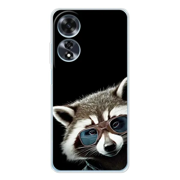 Чехол с рисунком «Стильный Енот» для OPPO A60 5G Чехол с рисунком «Стильный Енот» для OPPO A60 5G
