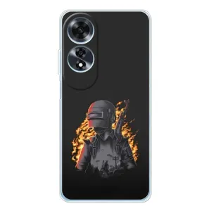 Силиконовый чехол с картинкой "Герой Pubg" на OPPO A60 5G (В огне)