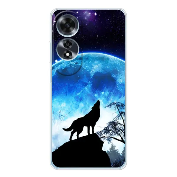 Чехол с рисунком «Воет на луну» для OPPO A60 5G Чехол с рисунком «Воет на луну» для OPPO A60 5G