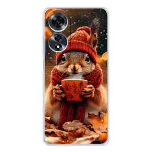 Печатный чехол «Зверята с кофе» для OPPO A60 (Белка с кофе)