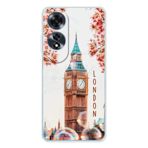 Чехол с рисунком «Часы Лондон» для OPPO A60