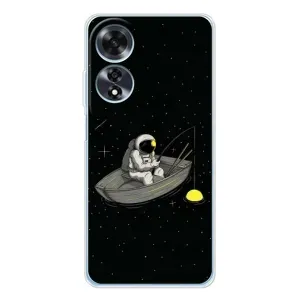 Силиконовый Чехол с принтом "Космонавты" на OPPO A60 (Космонавт на рыбалке)