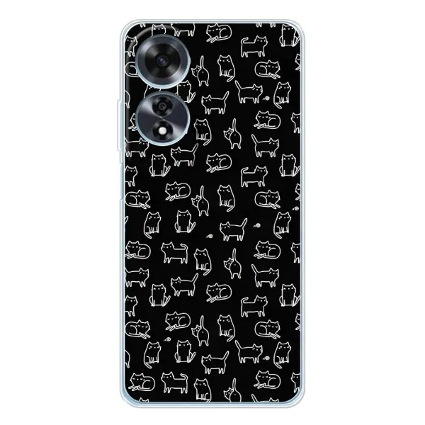Чехол с рисунком «Котики на черном» для OPPO A60 Чехол с рисунком «Котики на черном» для OPPO A60