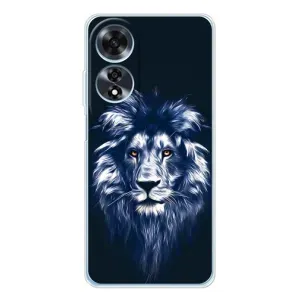 Чехол с картинкой на OPPO A60 (Лев - синий)