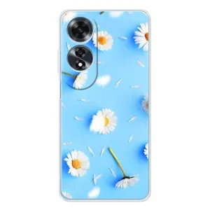 Чохол з Квітами для OPPO A60 (ромашки на блакитному)