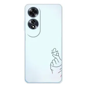 Чехлы (Знак сердечка) на OPPO A60 (Сердце на голубом)