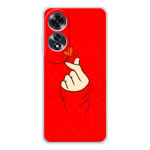 Чехлы (Знак сердечка) на OPPO A60 (Сердце на красном)