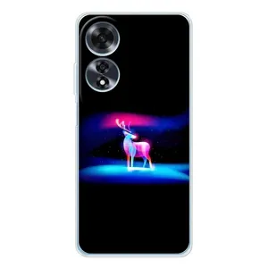 Силиконовый бампер с картинкой животных для OPPO A60 (Яркий олень)
