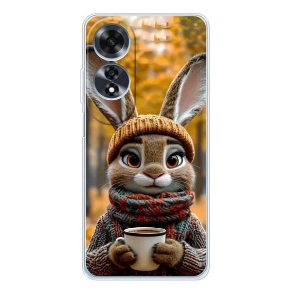 Чохол з малюнком «Зайчик з кавою» для OPPO A60 Чохол з малюнком «Зайчик з кавою» для OPPO A60