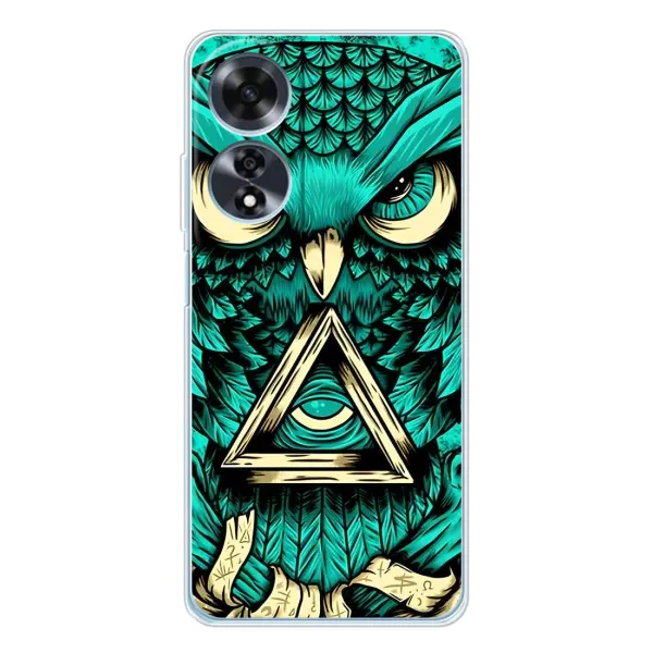 Чехол с рисунком «Зеленая сова» для OPPO A60 Чехол с рисунком «Зеленая сова» для OPPO A60