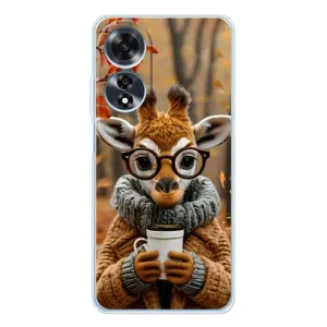 Печатный чехол «Зверята с кофе» для OPPO A60 (Жираф с кофе)