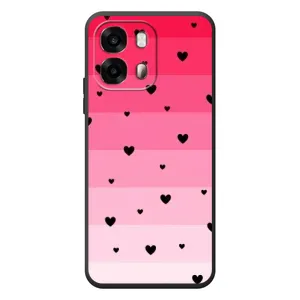 Чохли з тематикою "Маленькі Сердчеки" на OPPO A6s (Чорні сердечка)